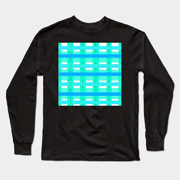 Teal Plaid Long Sleeve T-Shirt by xaxuokxenx